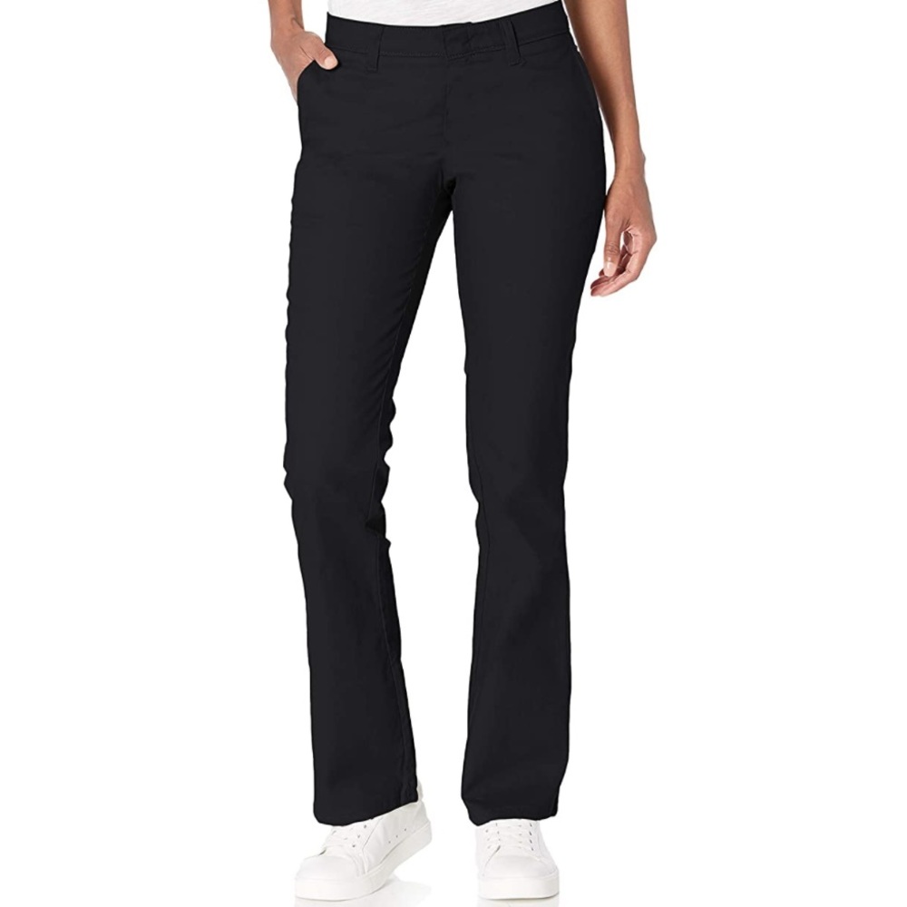Dickies Women's Flat Front Stretch Twill Pant Slim Fit Bootcut